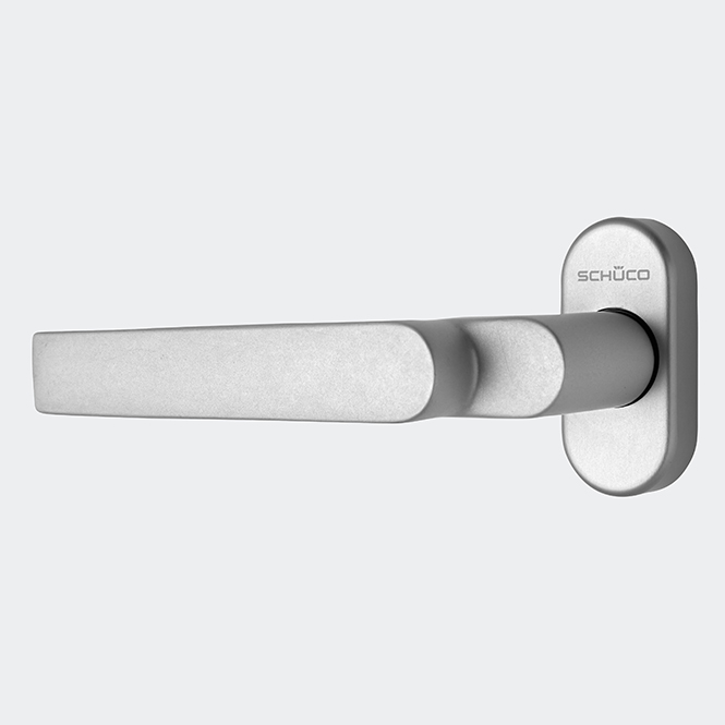 Türdrücker / Türgriff, gekröpft / Schüco 240156 EV1 (Silber) | Gekröpft