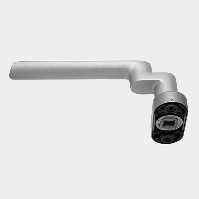 Türdrücker / Türgriff, gekröpft / Schüco 240156 EV1 (Silber) | Gekröpft